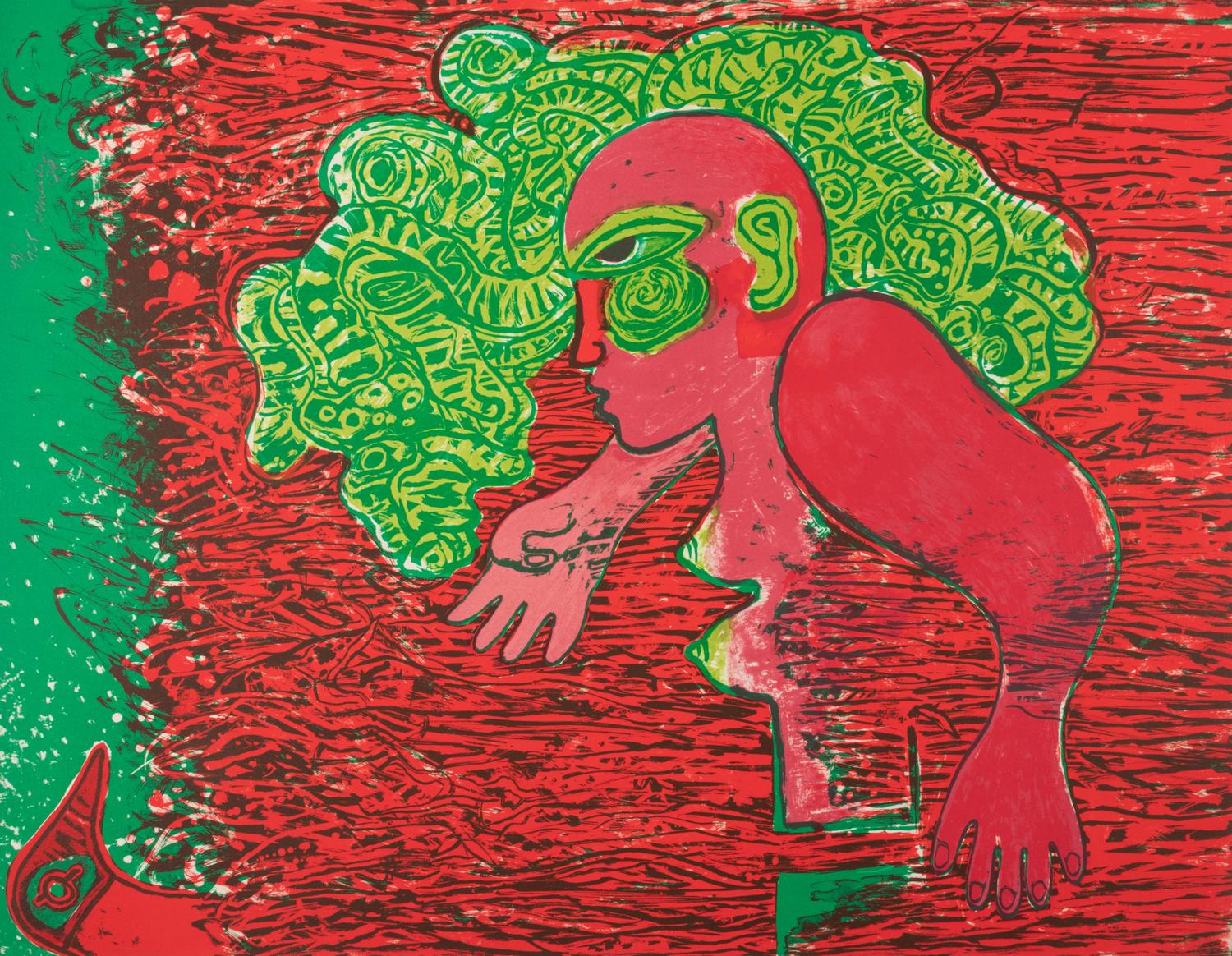 A Pair of Prints ( Dans l'infinie verticalite de l'herbe la femme and Delire et foisonnement de cette plage)