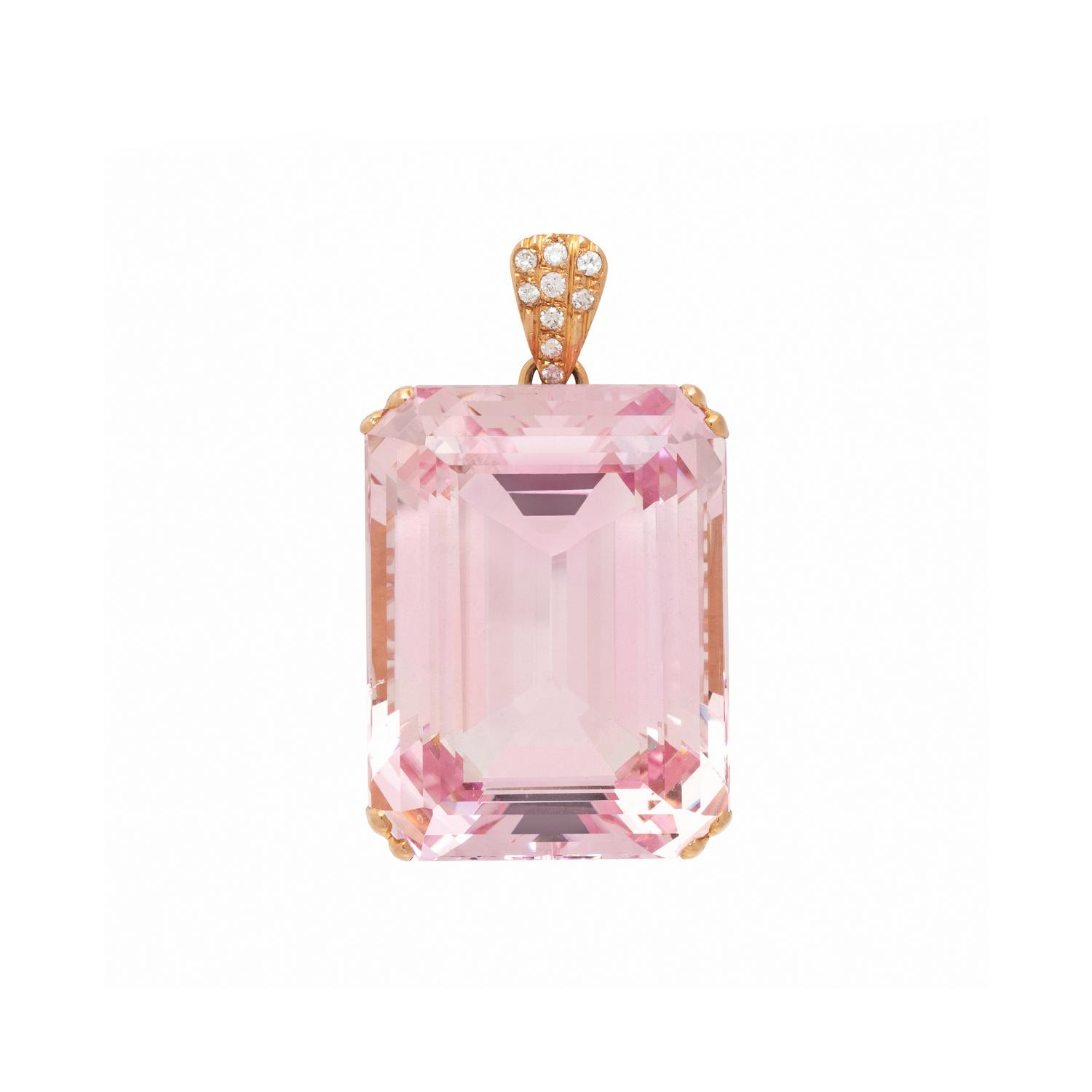 MORGANITE AND DIAMOND PENDANT