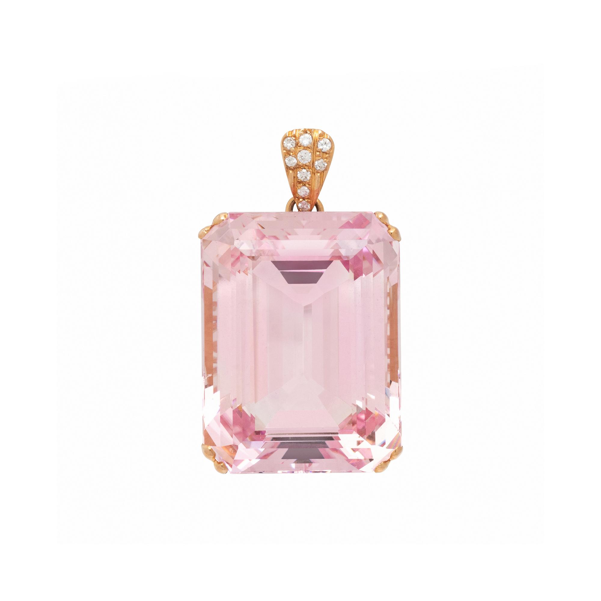 MORGANITE AND DIAMOND PENDANT