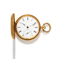 DONAT FER, ANTIQUE 18K CHAUX DE FONDS KEY WIND POCKET WATCH