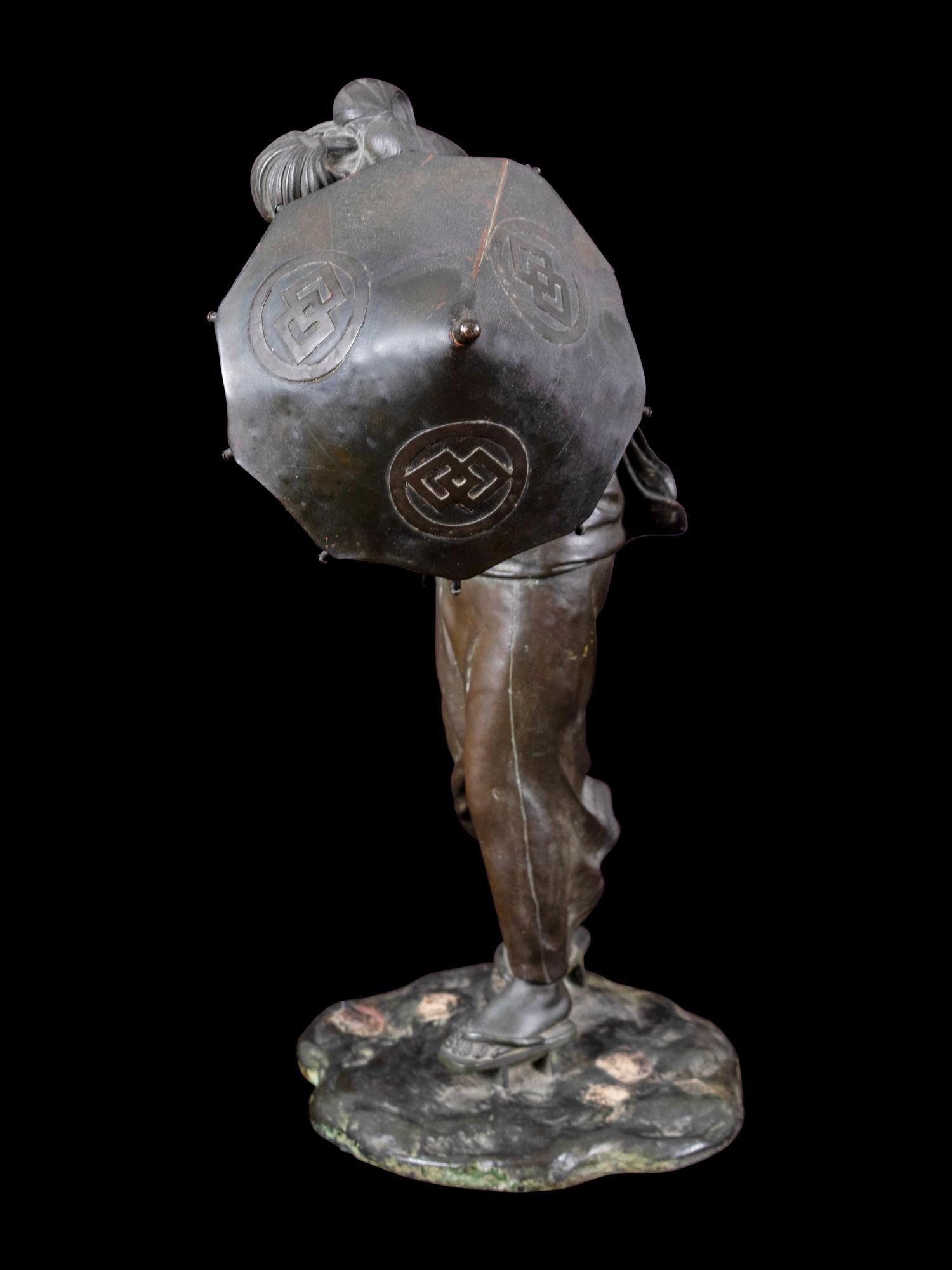 A Japanese Bronze Okimono of A Lady
