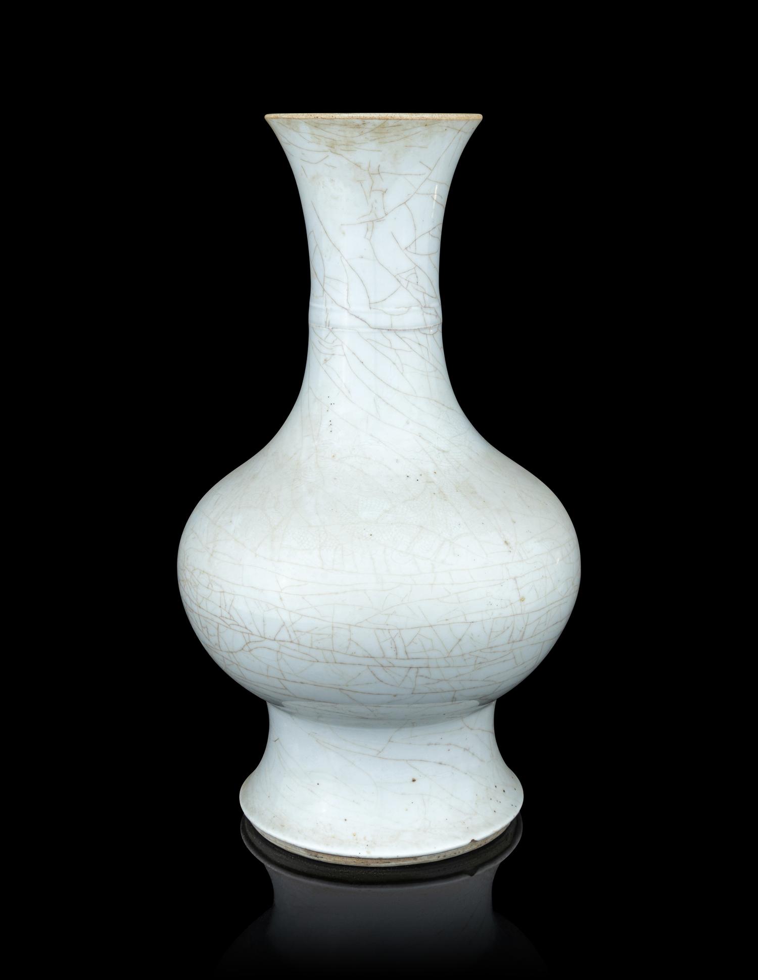 An Incised Pale Celadon Glazed Porcelain 'Dragon' Vase