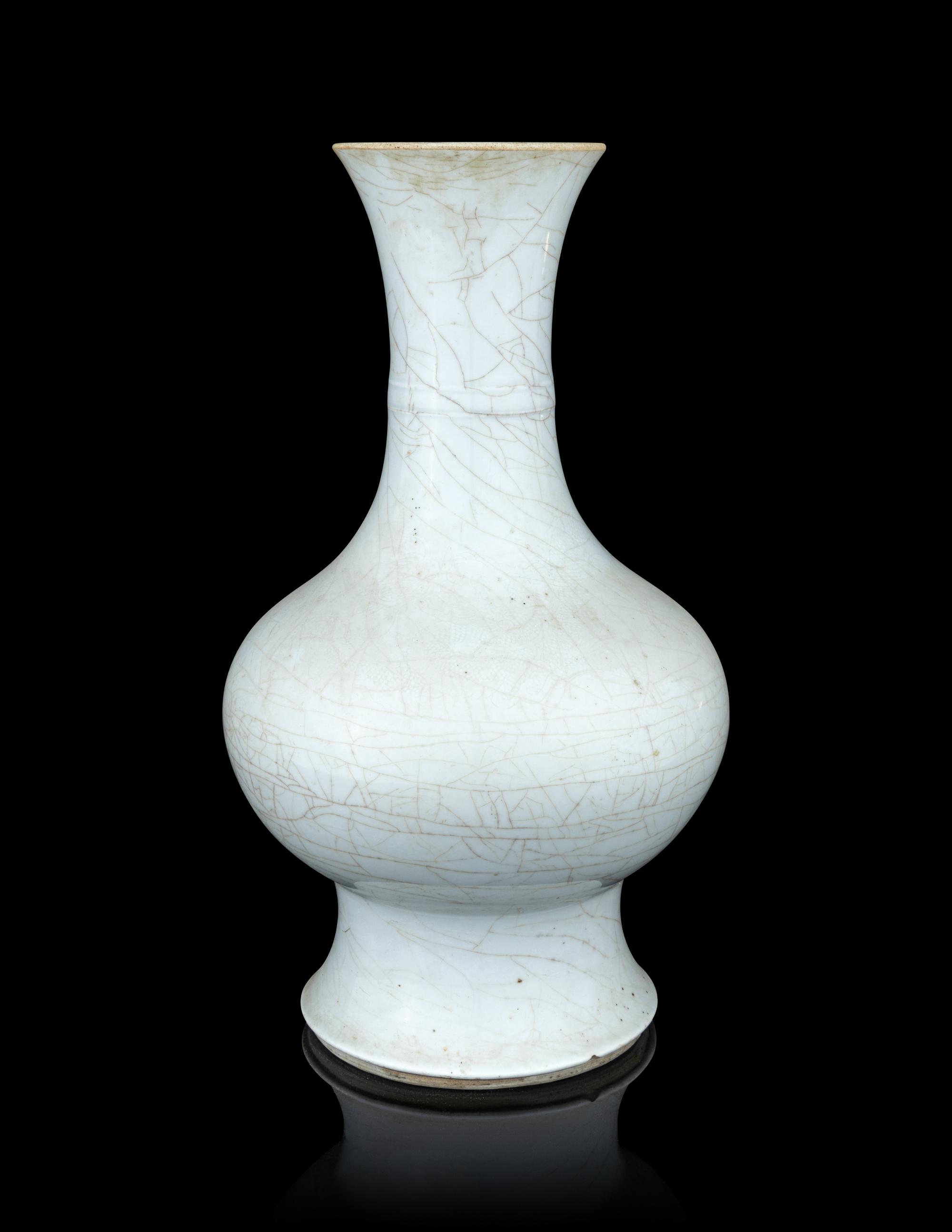An Incised Pale Celadon Glazed Porcelain 'Dragon' Vase