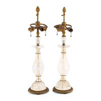 A Pair of Rock Crystal Table Lamps