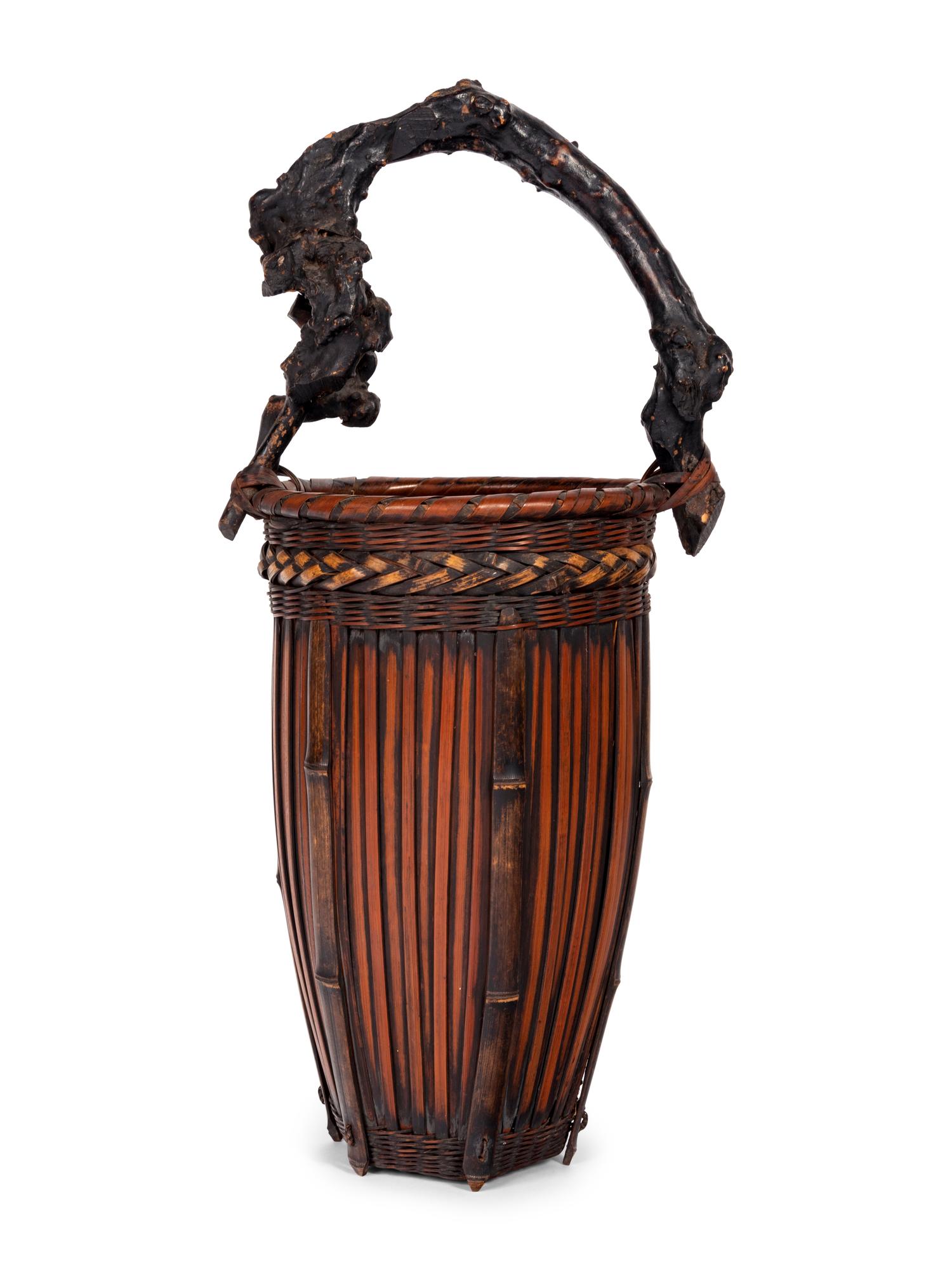 A Bamboo Flowering Arranging Basket