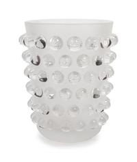 A Lalique Molded and Frosted Glass Mossi Vase