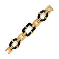 Marzo Paris, Georges L'Enfant, Onyx and Yellow Gold Link Bracelet