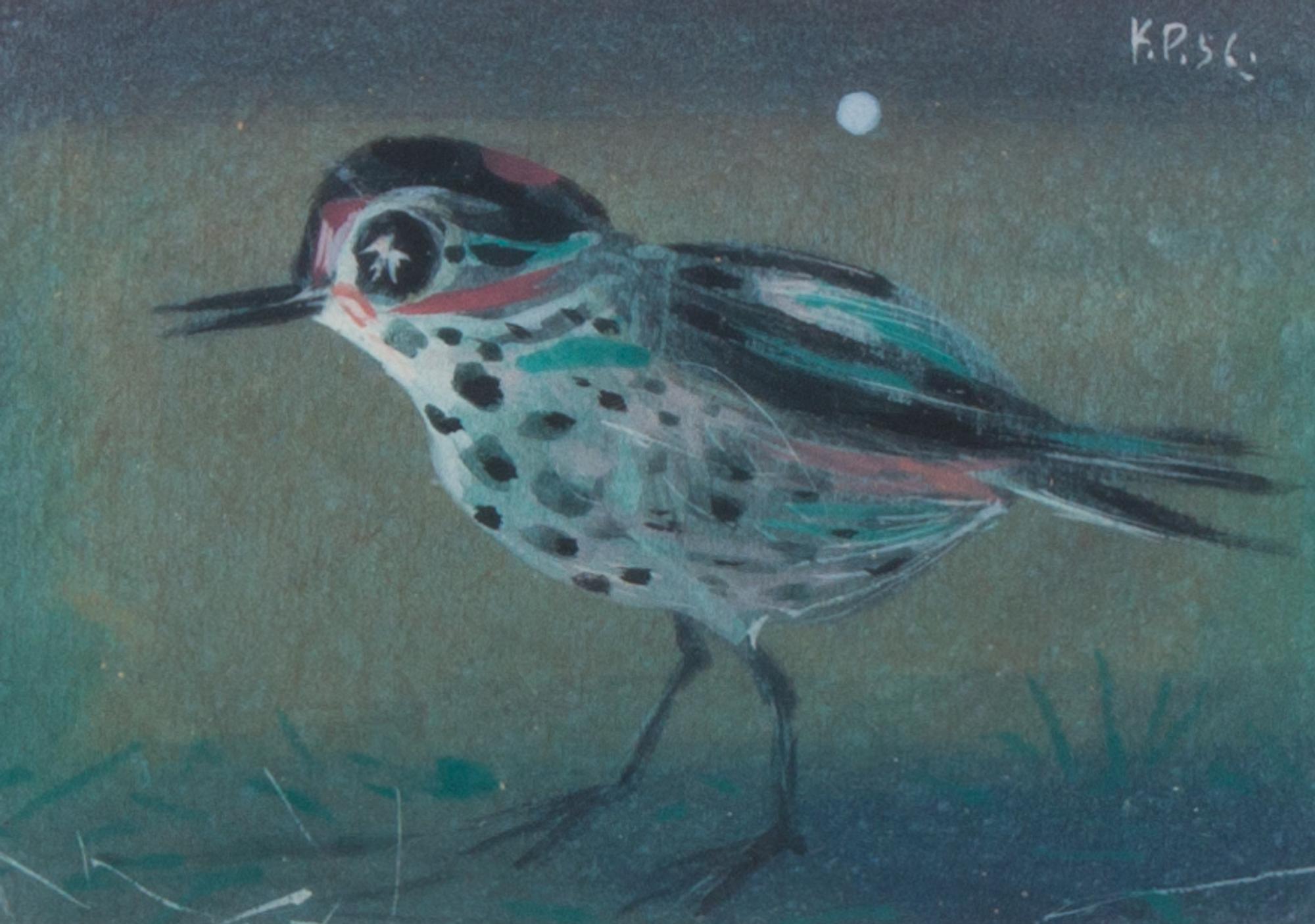 Karl Priebe, (Wisconsin, 1914-1976), Speckled Bird, 1956