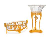 Two French Gilt Bronze Mounted Glass Center Bowls