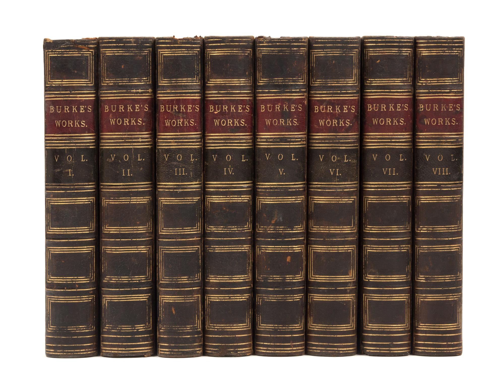 BURKE, Edmund (1729-1797). Works. London: Francis & John Rivington, 1852. 8 volumes.