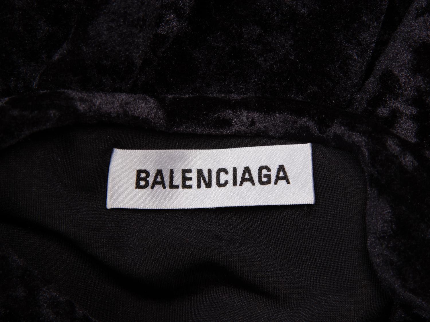 BALENICAGA, CRUSHED VELVET CAPE-SLEEVE MINIDRESS