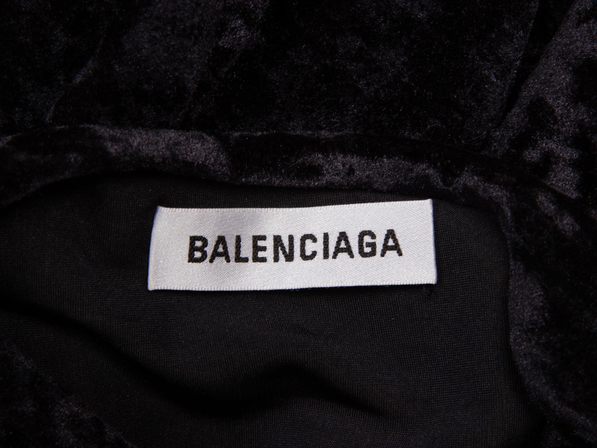 BALENICAGA, CRUSHED VELVET CAPE-SLEEVE MINIDRESS