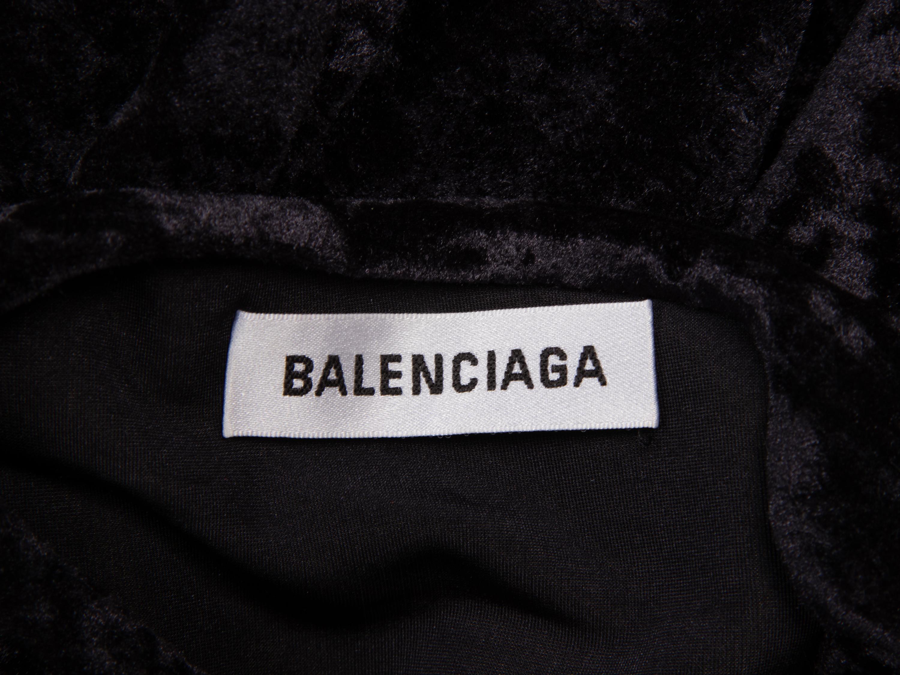 BALENICAGA, CRUSHED VELVET CAPE-SLEEVE MINIDRESS