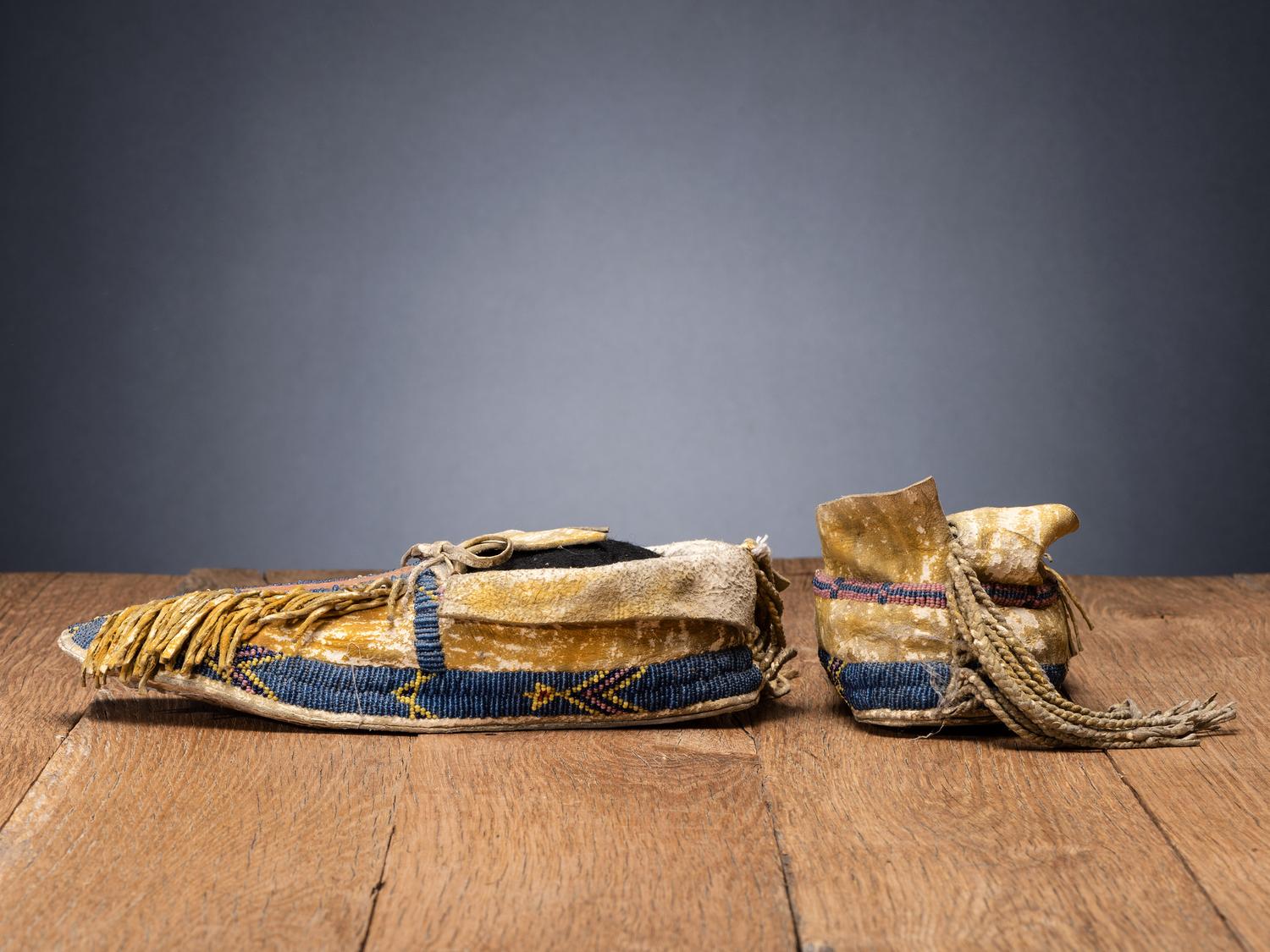 Kiowa Beaded Hide Moccasins