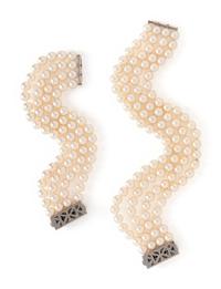 CULTURED PEARL, DIAMOND, AND SAPPHIRE NECKLACE