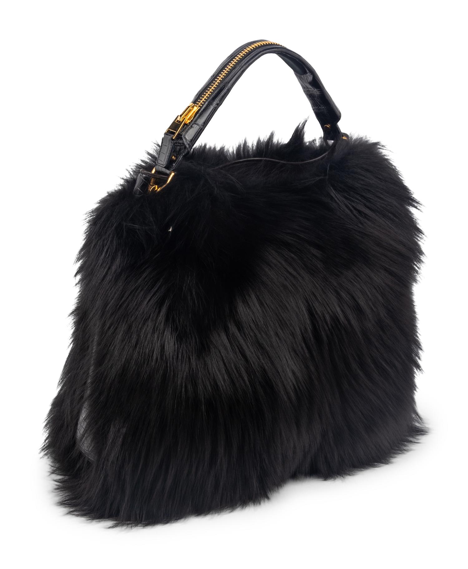 Tom Ford Fox Fur and Crocodile Handbag
