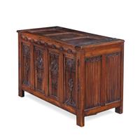 A Gothic Style Carved Walnut Chest