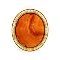 ANTIQUE, AGATE INTAGLIO BROOCH