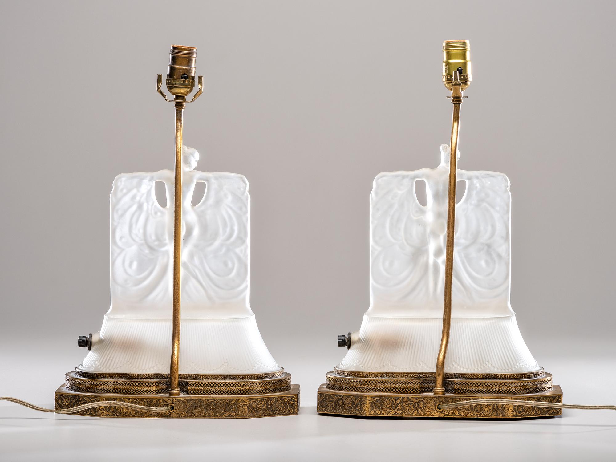 Pair of Art Deco Boudoir Lamps