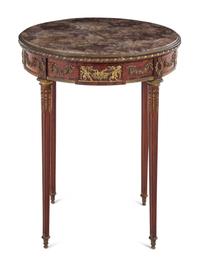 A Louis XVI Style Marble-Top Bouillotte Table