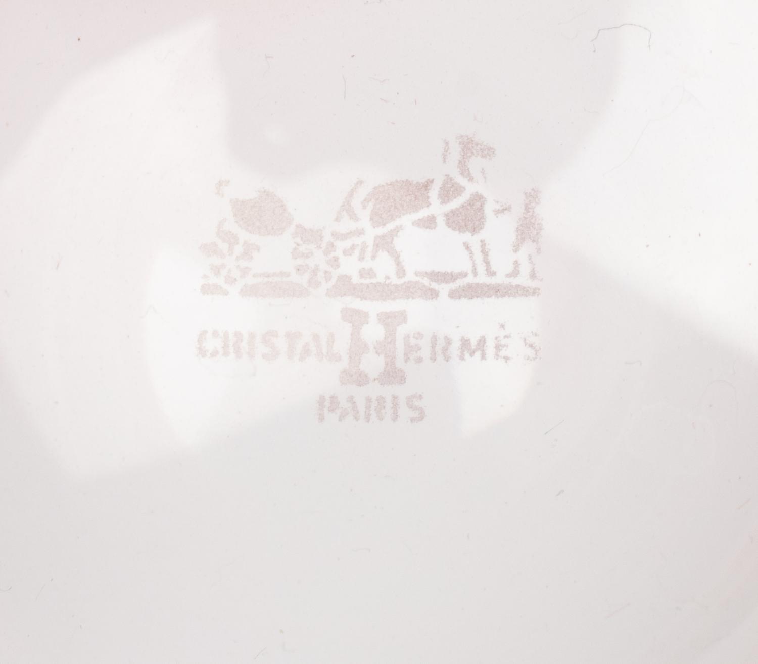 A Set of Sixteen Hermès Attelage Pink Glass Tumblers