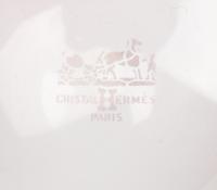 A Set of Sixteen Hermès Attelage Pink Glass Tumblers