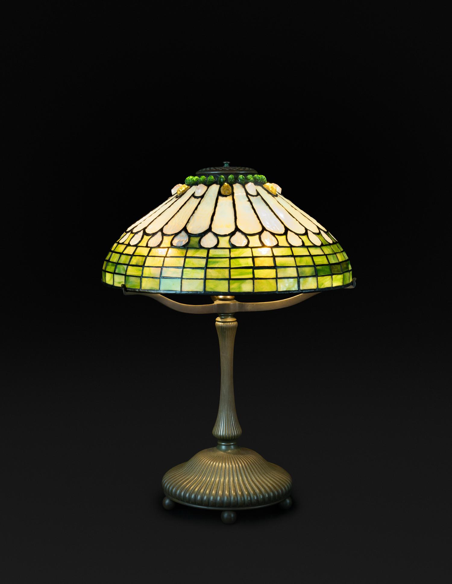 Table Lamp with Geometric Jeweled Shade