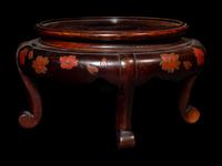 Two Chinese Lacquered and Wood Stands