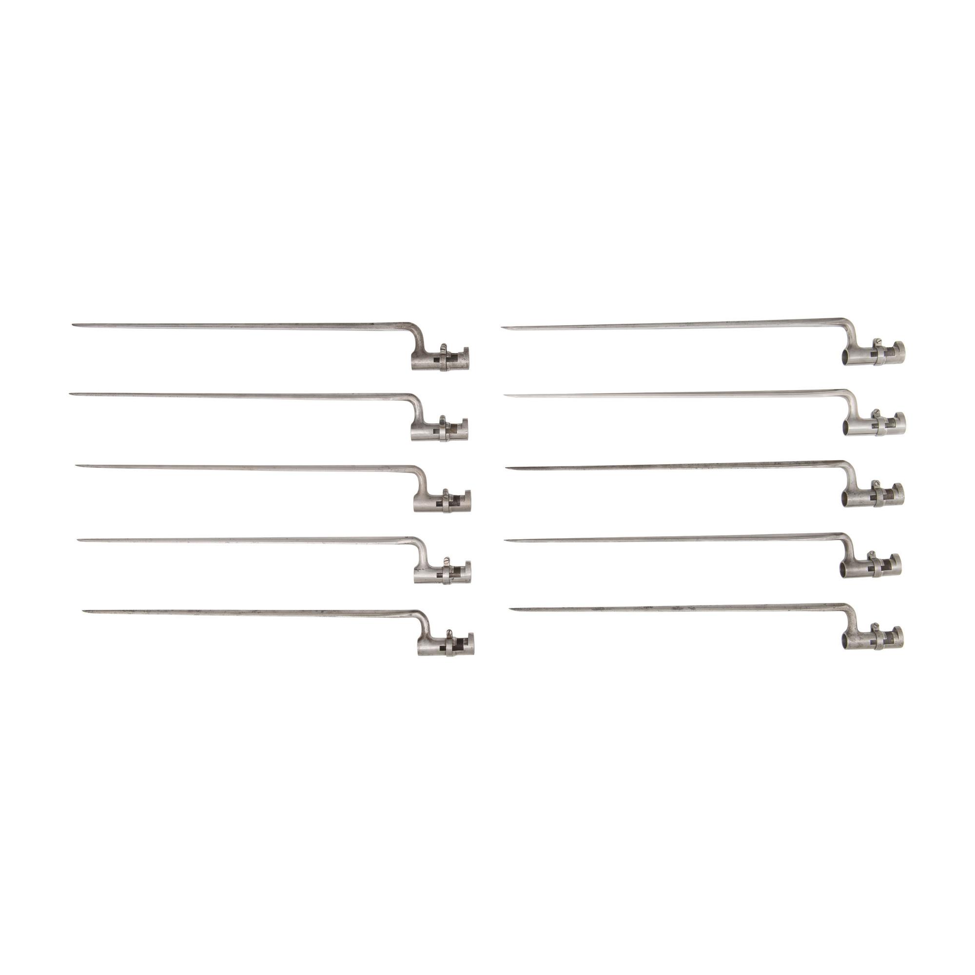 Group of 10 US Model 1855 .58 Caliber Socket Bayonets