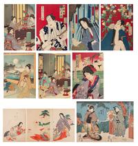 Toyohara Kunichika (1835-1900), Utagawa Kunisada (1786-1865), Yōsai Nobukazu (1872-1944) and Others