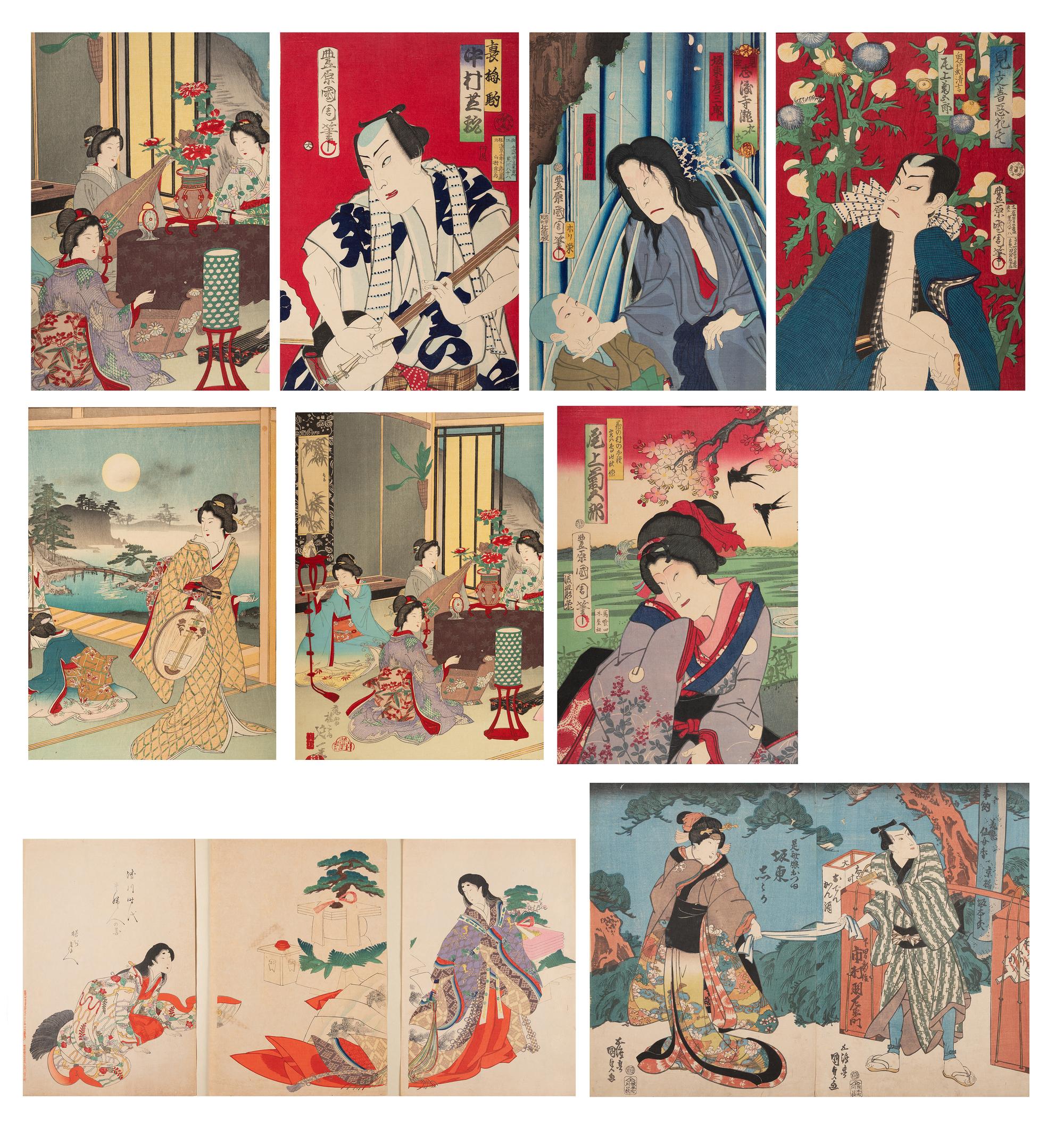 Toyohara Kunichika (1835-1900), Utagawa Kunisada (1786-1865), Yōsai Nobukazu (1872-1944) and Others