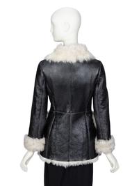 PRADA, BLACK SHEARLING COAT