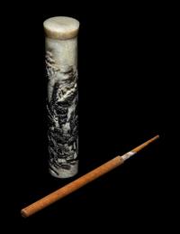 A Carved Black and White Jade Parfumier