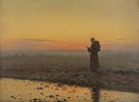 Praying Monk at Sunset , 1899