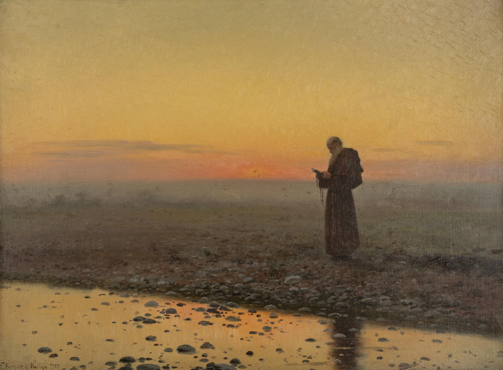 Praying Monk at Sunset , 1899