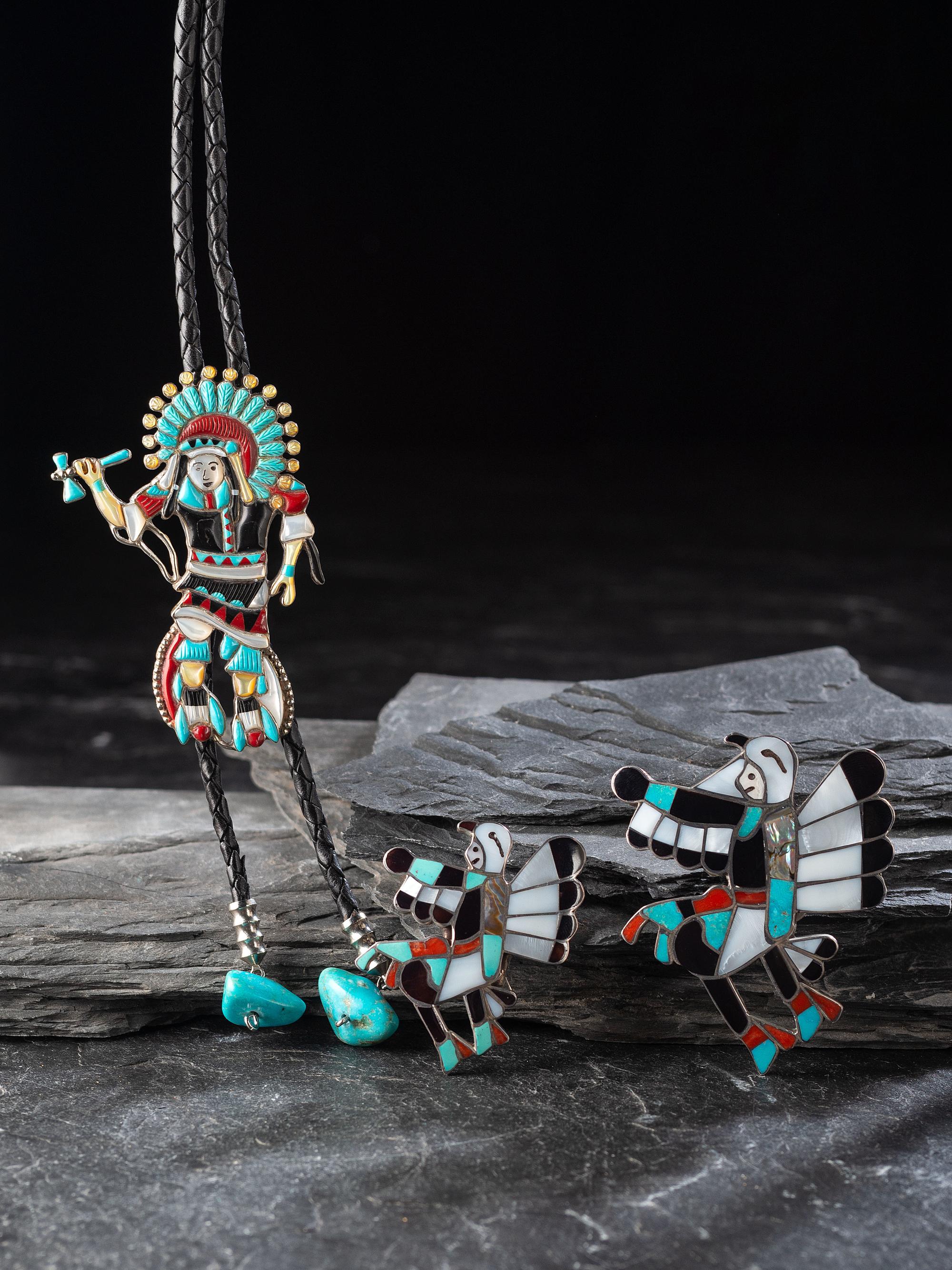 Zuni Mosaic Inlay Bolo Ties