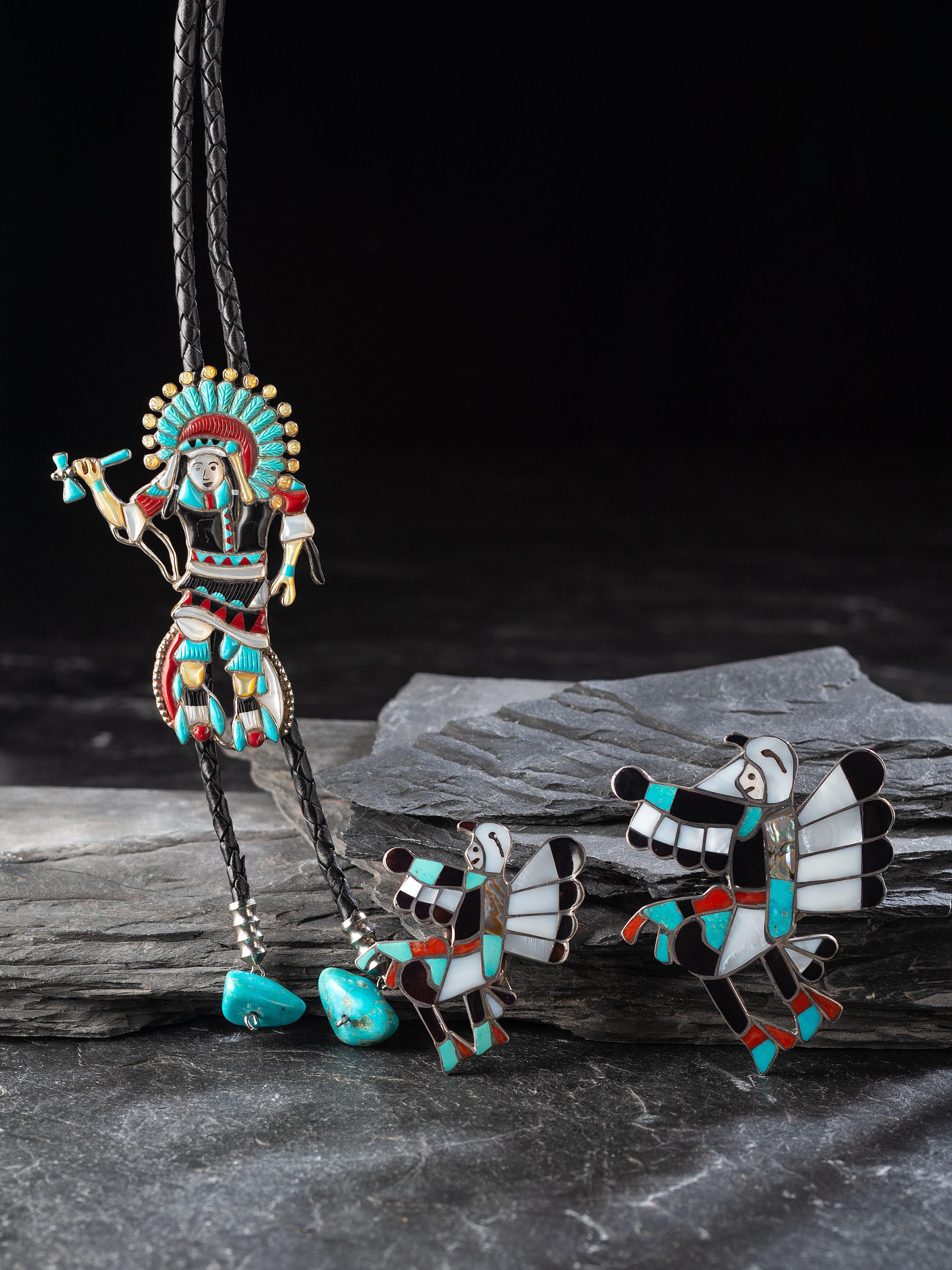 Zuni Mosaic Inlay Bolo Ties