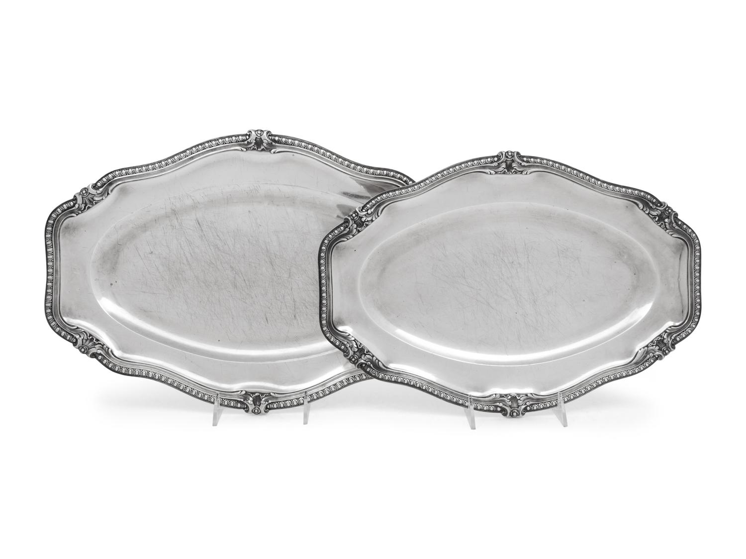 Two French Silver Serving Platters