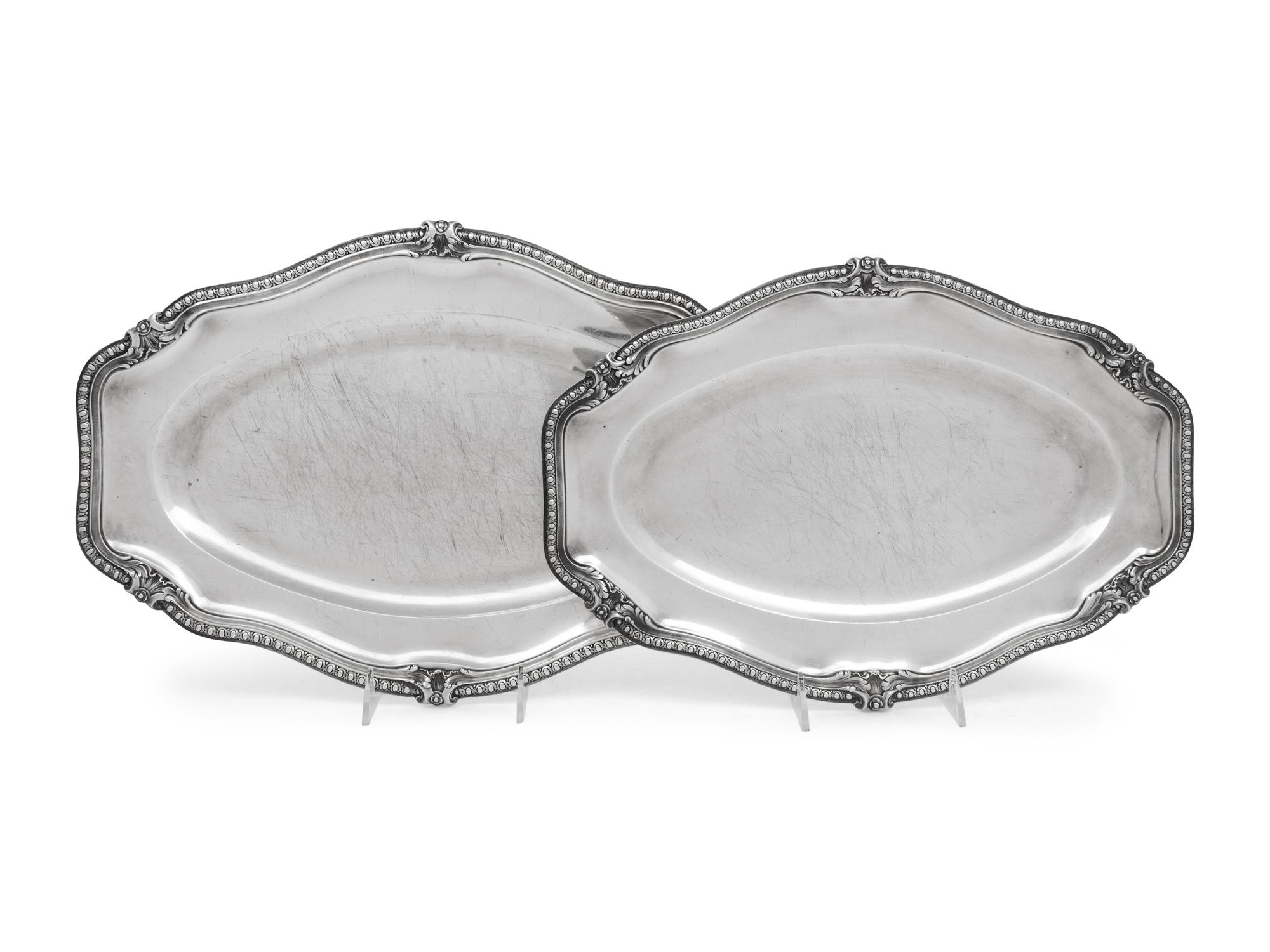 Two French Silver Serving Platters