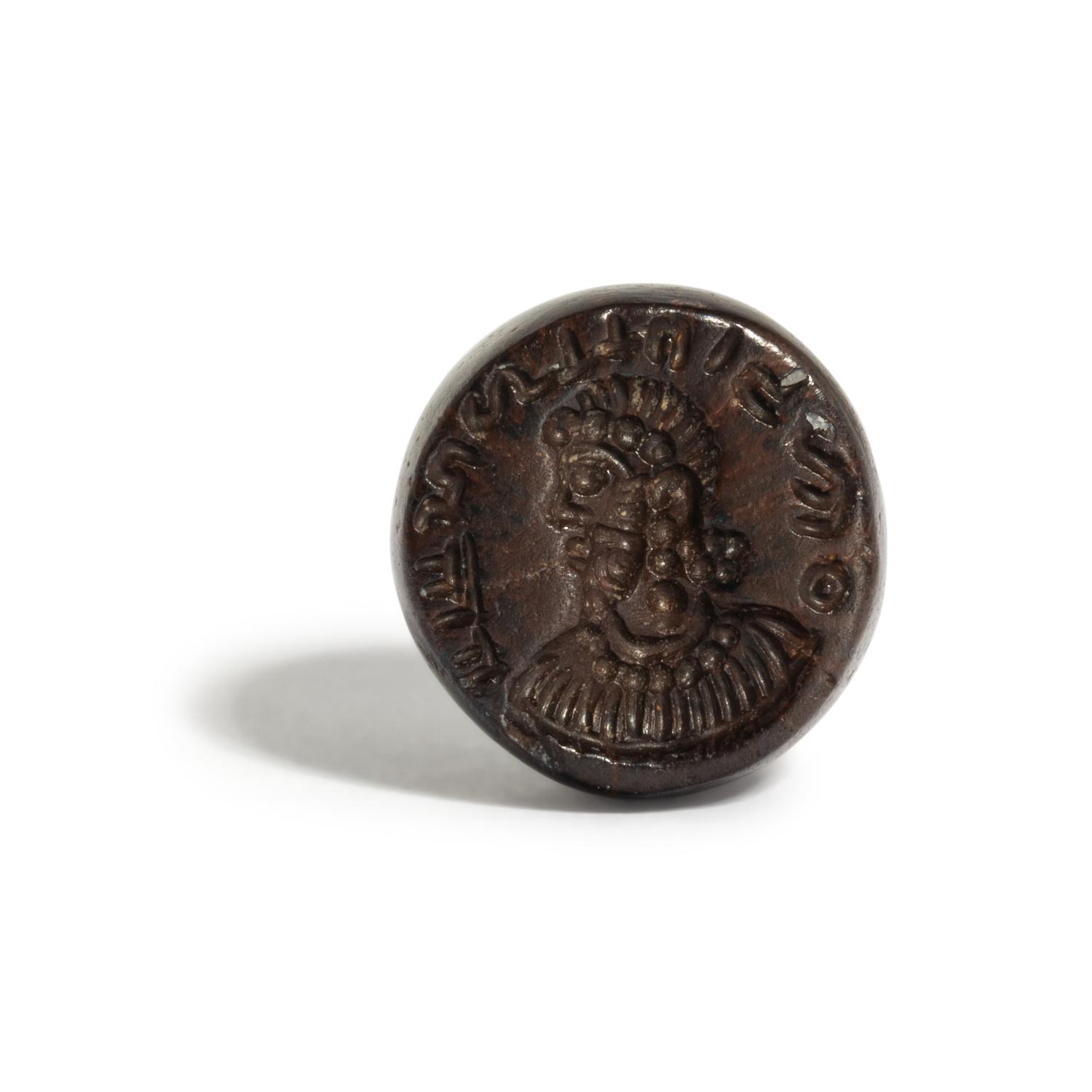A Sasanian Brown Jasper Stamp Seal