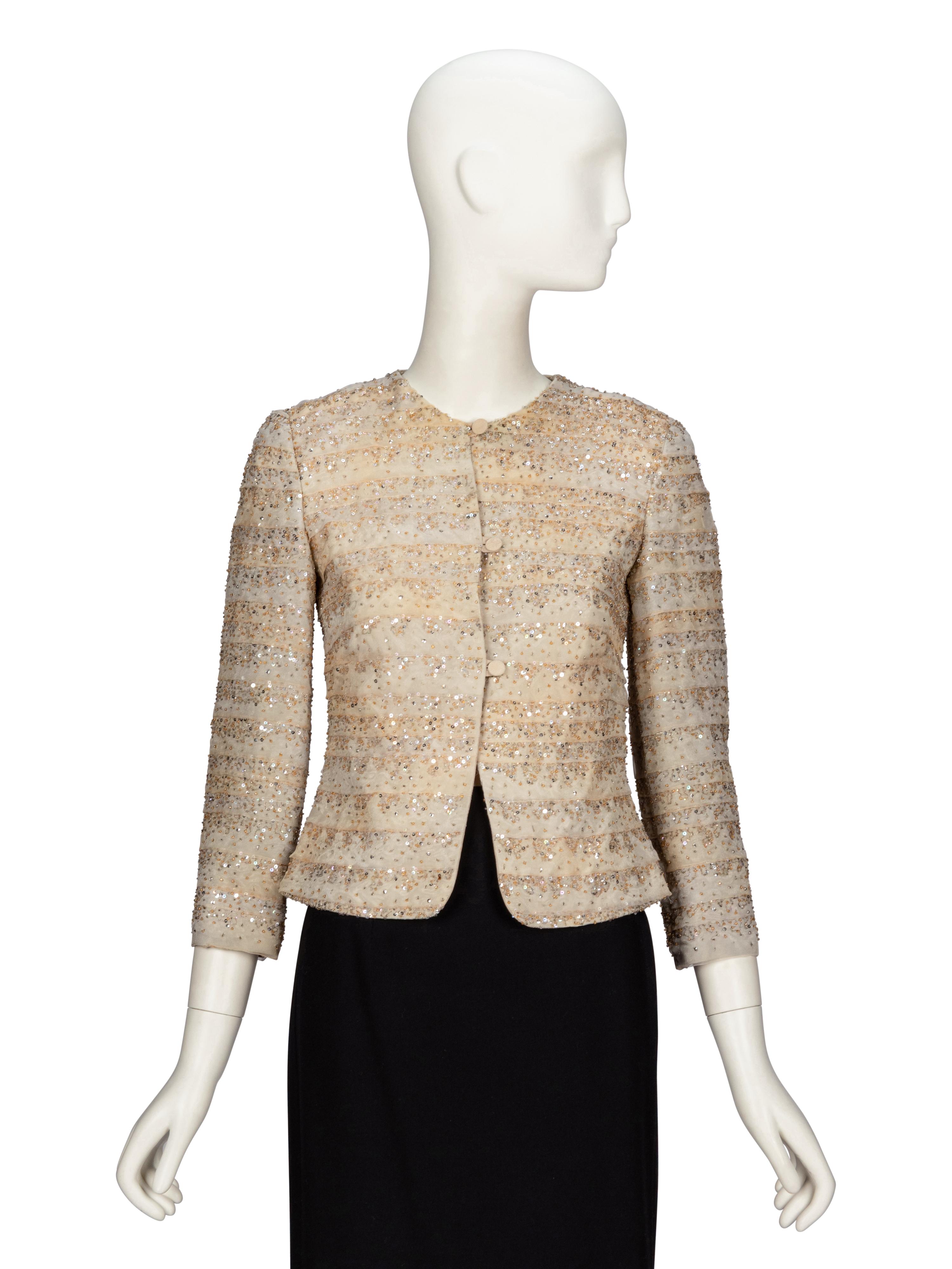 GIORGIO ARMANI, EMBELLISHED SILK JACKET