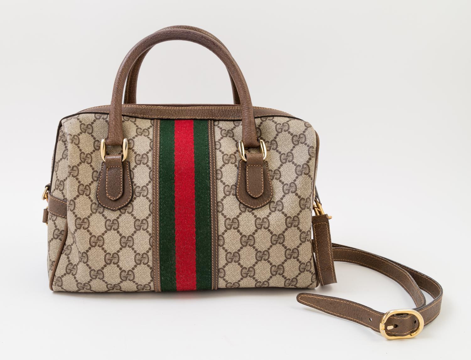 A Gucci Monogram Canvas Doctor's Bag, 10.5" x 9" x 5"; Handle drop: 3".