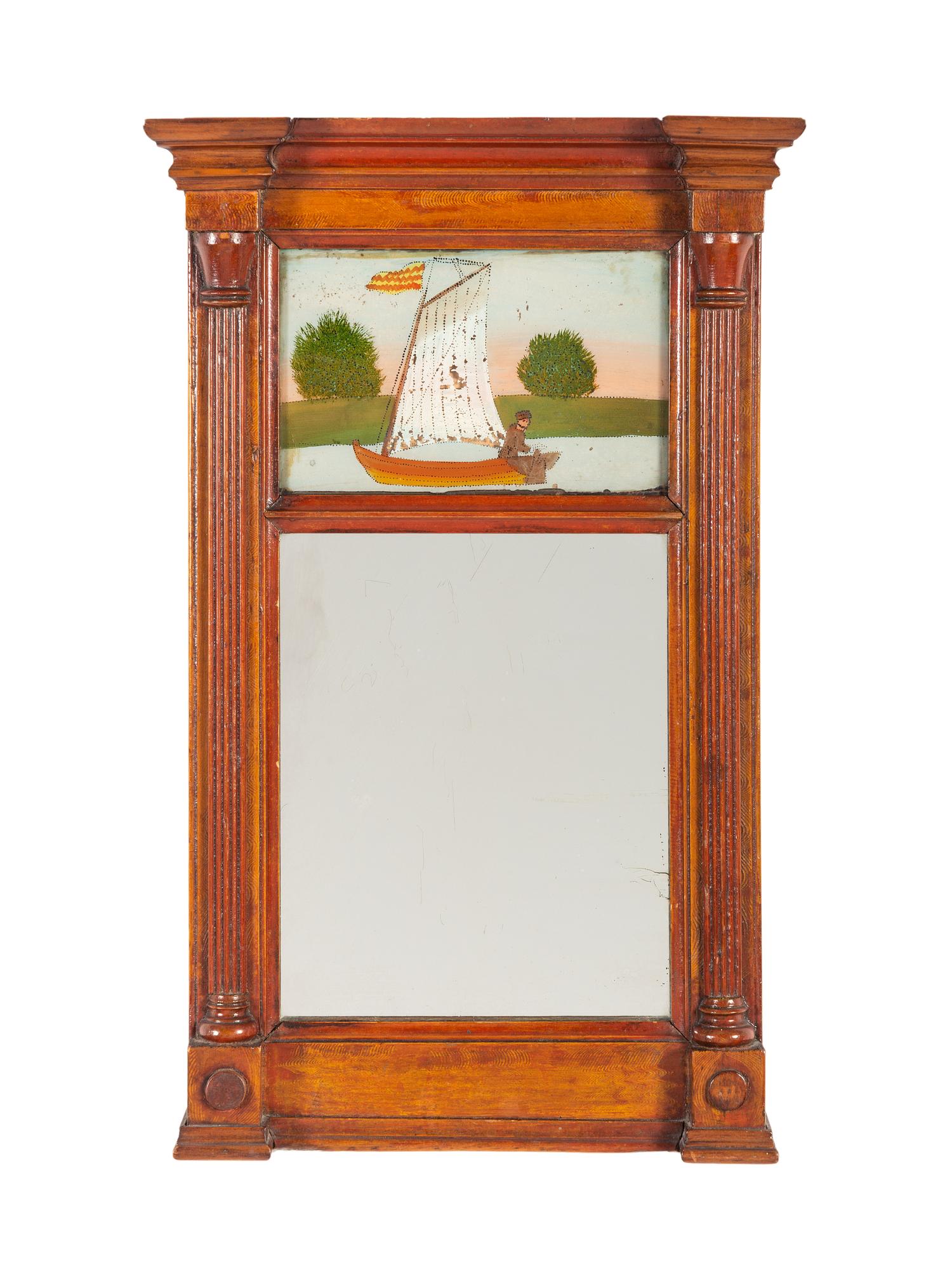 Two Reverse Paint Decorated Mirrors
