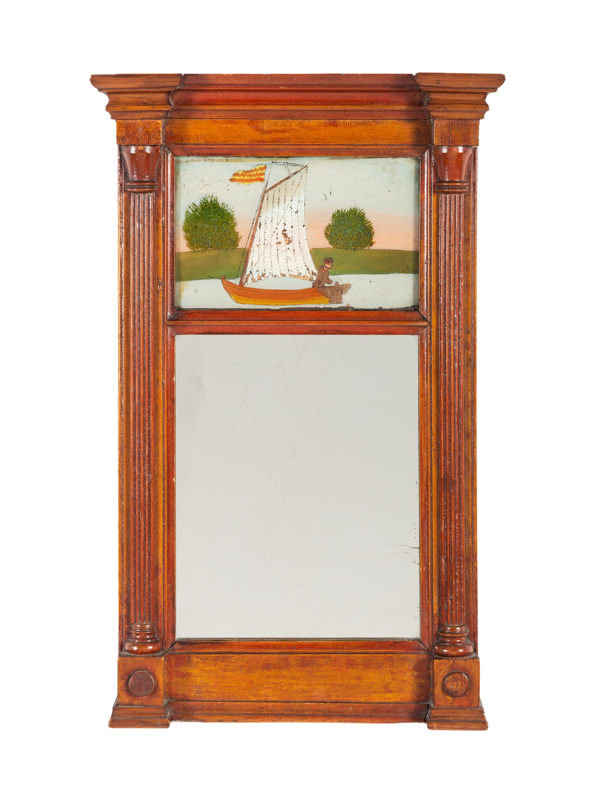 Two Reverse Paint Decorated Mirrors