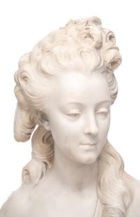 A Painted Composition Bust of a Young Woman After Jean-Jacques Cafffieri