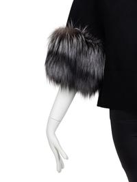 Carolina Herrera Wool Jacket with Fox Fur Cuffs