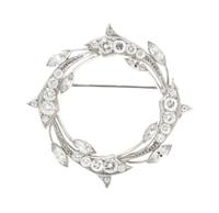 A Platinum and Diamond Circle Brooch, Circa 1950's, 6.60 dwts.