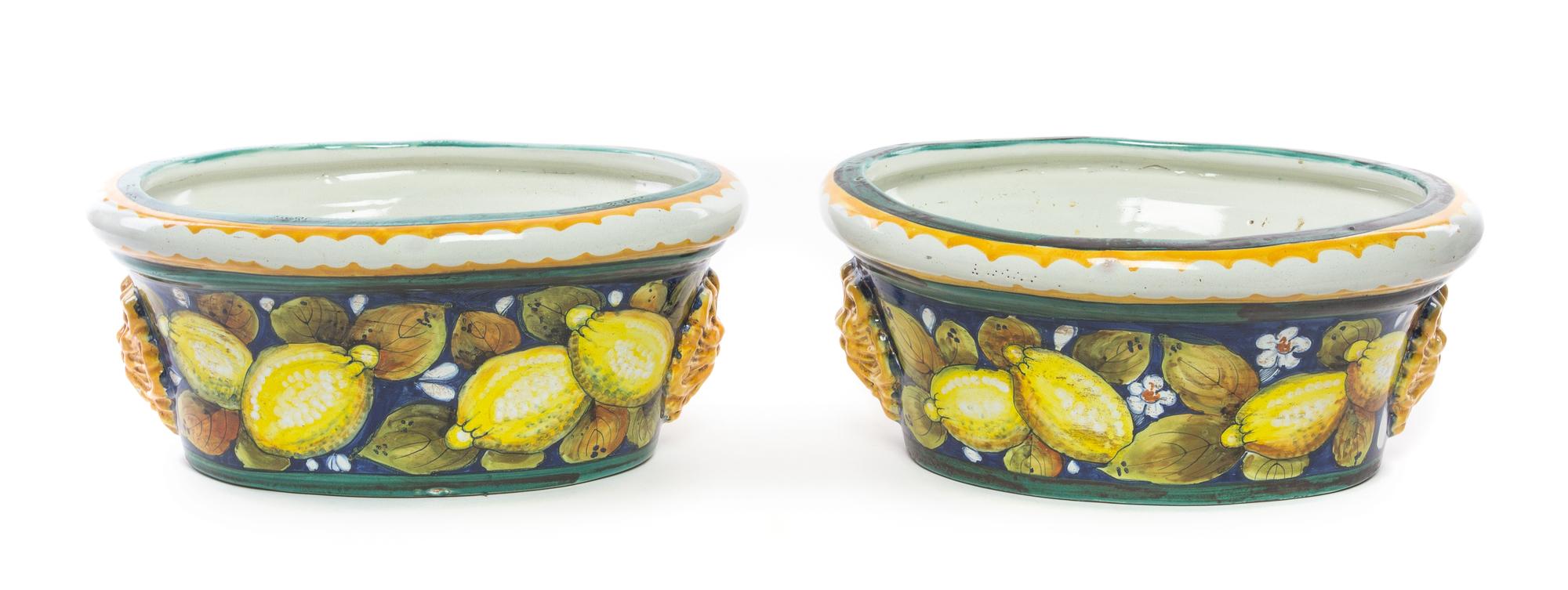 A Pair of Italian Majolica Basins — 20TH CENTURY