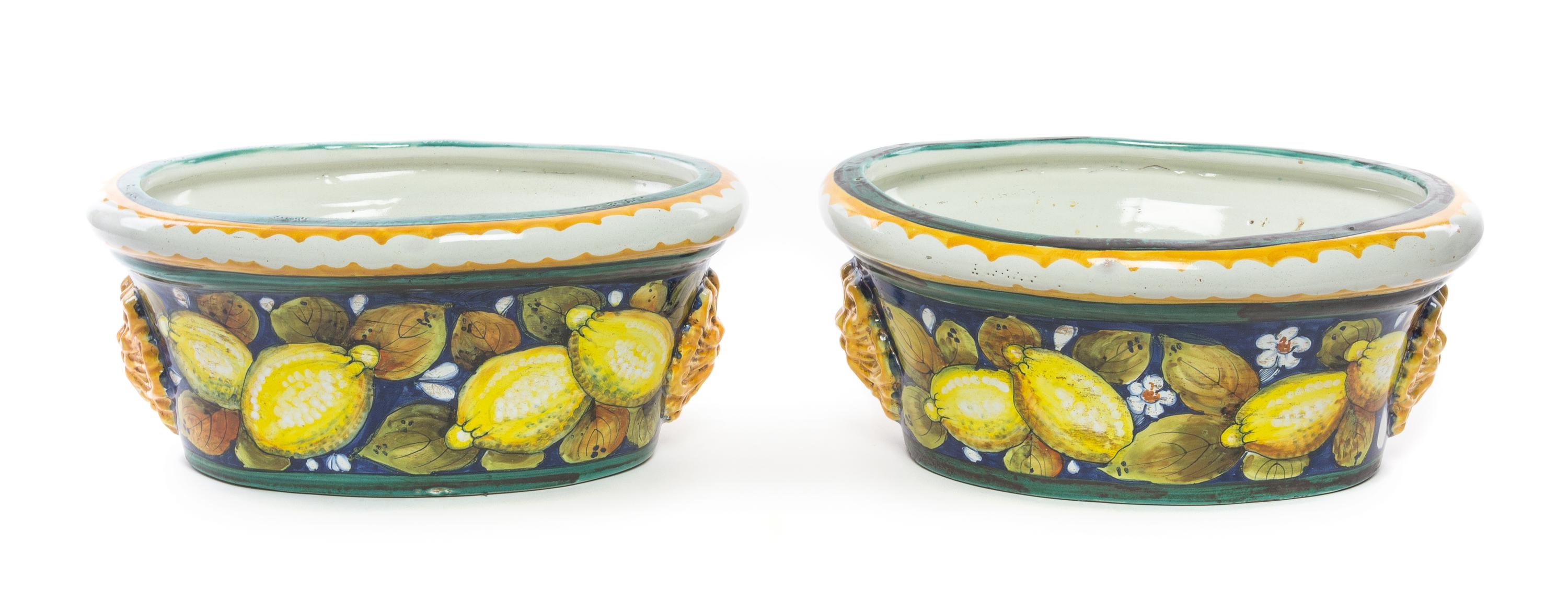 A Pair of Italian Majolica Basins — 20TH CENTURY