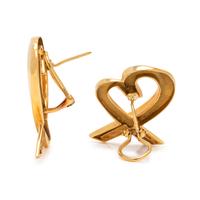 TIFFANY & CO., PALOMA PICASSO, YELLOW GOLD 'LOVING HEART' EARCLIPS